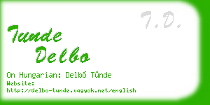 tunde delbo business card
